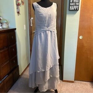 NWOT gray chiffon sleeveless Mother of the Bride dress size 14 chiffon jacket